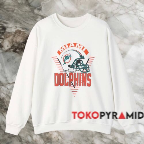 Vintage Miami Dolphins Trench Shirt White Sweatshirt