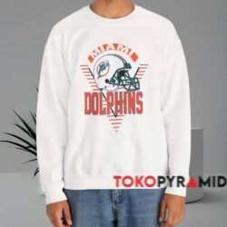 Vintage Miami Dolphins Trench Shirt White Sweatshirt