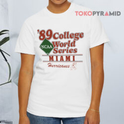 Vintage Miami Hurricanes 1989 College World Series White T shirt