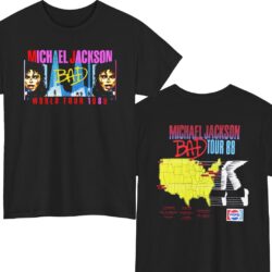 Vintage Michael Jackson Bad Tour 88 Shirt Double sided