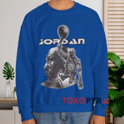 Vintage Michael Jordan Graphic T-shirt 4 Vintage Michael Jordan Graphic T shirt Blue Sweatshirt