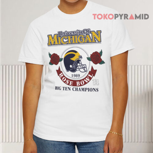 Vintage Michigan 1989 Rose Bowl Big Ten Champions White T shirt