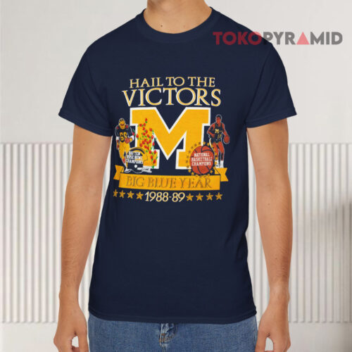 Vintage Michigan Hail To The Victors 1988 1989 Champions Navy T shirt Vintage Michigan Hail To The Victors 1988 1989 Champions Navy T shirt