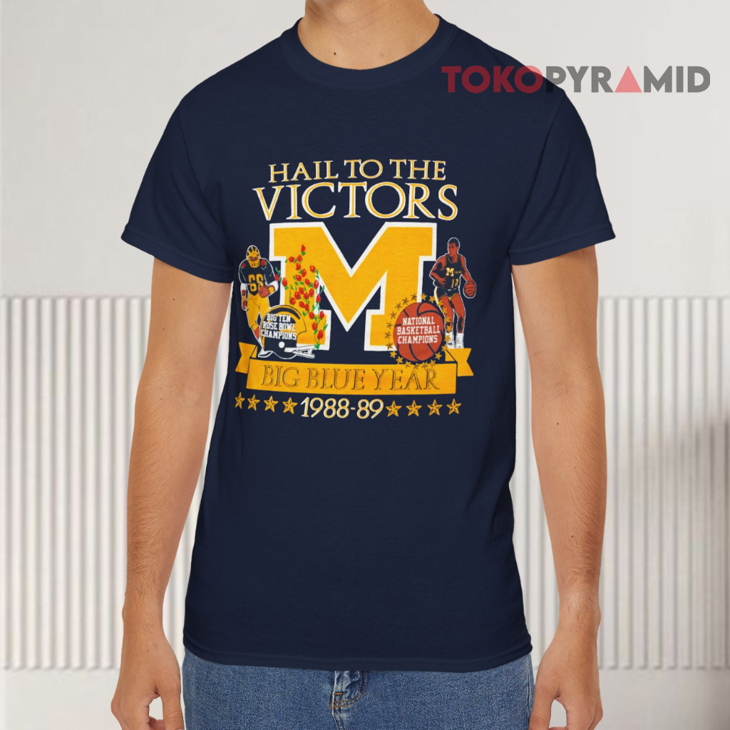 Vintage Michigan Hail To The Victors 1988 1989 Champions Navy T shirt Vintage Michigan Hail To The Victors 1988 1989 Champions Navy T shirt