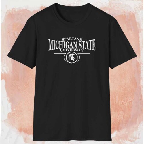 Vintage Michigan State Spartans University Shirt Black T shirt