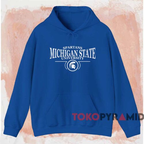 Vintage Michigan State Spartans University Shirt Blue Hoodie