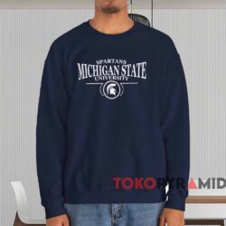 Vintage Michigan State Spartans University Shirt Navy Sweatshirt