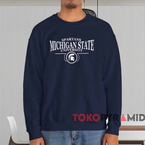 Vintage Michigan State Spartans University Shirt Navy Sweatshirt