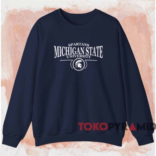 Vintage Michigan State Spartans University Shirt Navy Sweatshirt