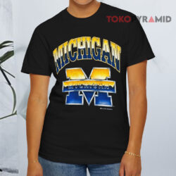 Vintage Michigan Wolverines Football Logo Black T shirt