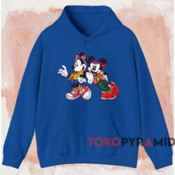 Vintage Mickey And Minnie T shirt Blue Hoodie