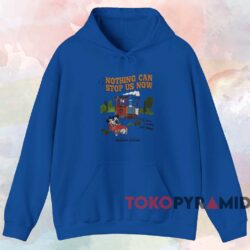 Vintage Mickey And Minnie's Runaway Railway T shirt Blue Hoodie