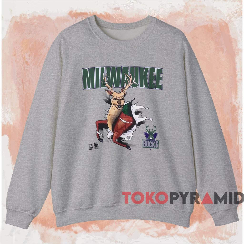 Vintage Milwaukee Bucks Fierce Buck Shirt Grey Sweatshirt Vintage Milwaukee Bucks Fierce Buck Shirt Grey Sweatshirt