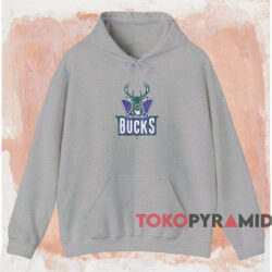 Vintage Milwaukee Bucks Logo Graphic Shirt Grey Hoodie
