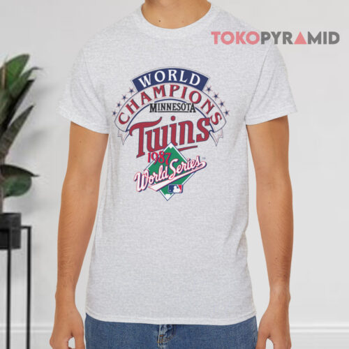 Vintage Minnesota Twins 1987 World Series Champions Grey T shirt