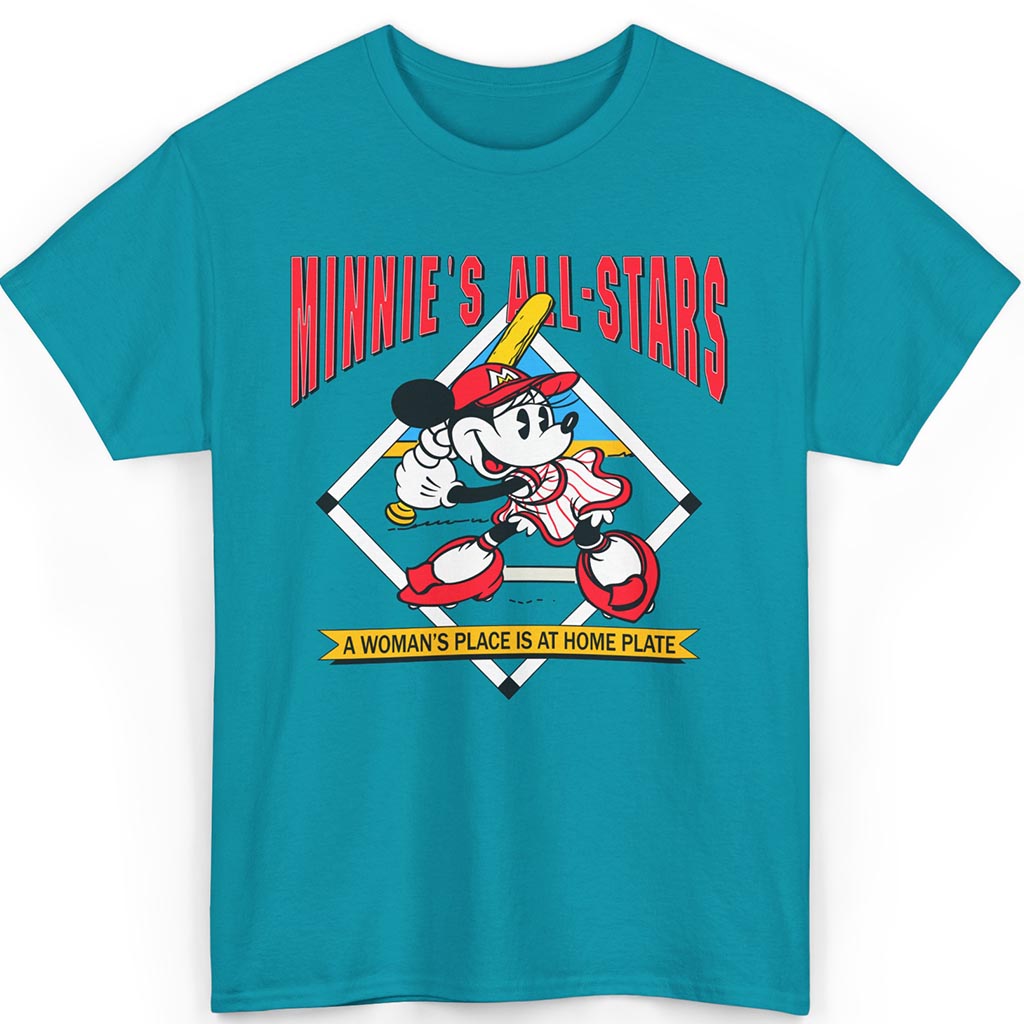 Vintage Minnie's All Stars Shirt A Womans Place Is At Home Plate Vintage Minnie's All Stars Shirt A Womans Place Is At Home Plate