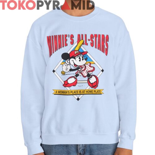 Vintage Minnie's All Stars Shirt A Womans Place Is At Home Plate Vintage Minnie's All Stars Shirt A Womans Place Is At Home Plate