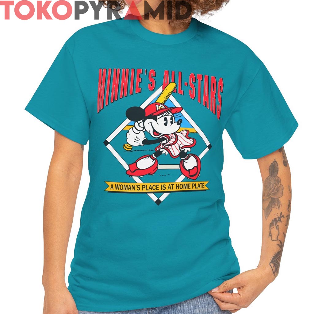 Vintage Minnie's All Stars Shirt A Womans Place Is At Home Plate Vintage Minnie's All Stars Shirt A Womans Place Is At Home Plate