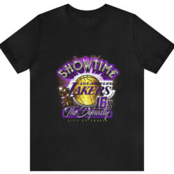 Vintage Mitchell Ness Los Angeles Lakers Showtime 16x The Rare Dynasty Tee 5 Vintage Mitchell Ness Los Angeles Lakers Showtime 16x The Rare Dynasty Tee Black T shirt