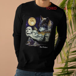Vintage Mount Rushmore Wolf Moon Sky Glow In The Dark Long sleeved