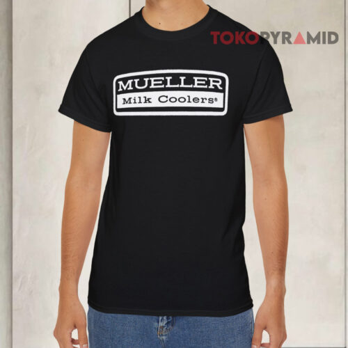 Vintage Mueller Milk Coolers Logo Black T shirt