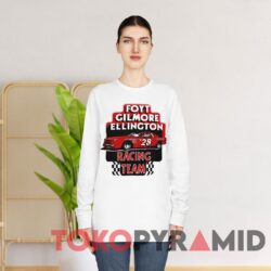Vintage Nascar 1976 Foyt Gilmore Ellington Racing Team T-shirt 3 Vintage Nascar 1976 Foyt Gilmore Ellington Racing Team White Long sleeved
