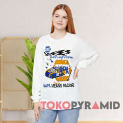 Vintage Nascar 1993 Jimmy Means Napa T-shirt 3 Vintage Nascar 1993 Jimmy Means Napa White Long sleeved