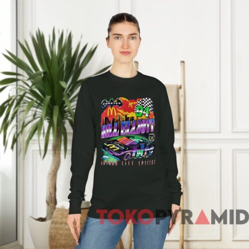 Vintage Nascar 1995 Bill Elliott T shirt Batman Forever Gotham City Special Black Long sleeved