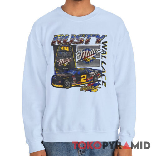 Vintage Nascar 1996 Rusty Wallace Miller Built For Speed Sweatshirt
