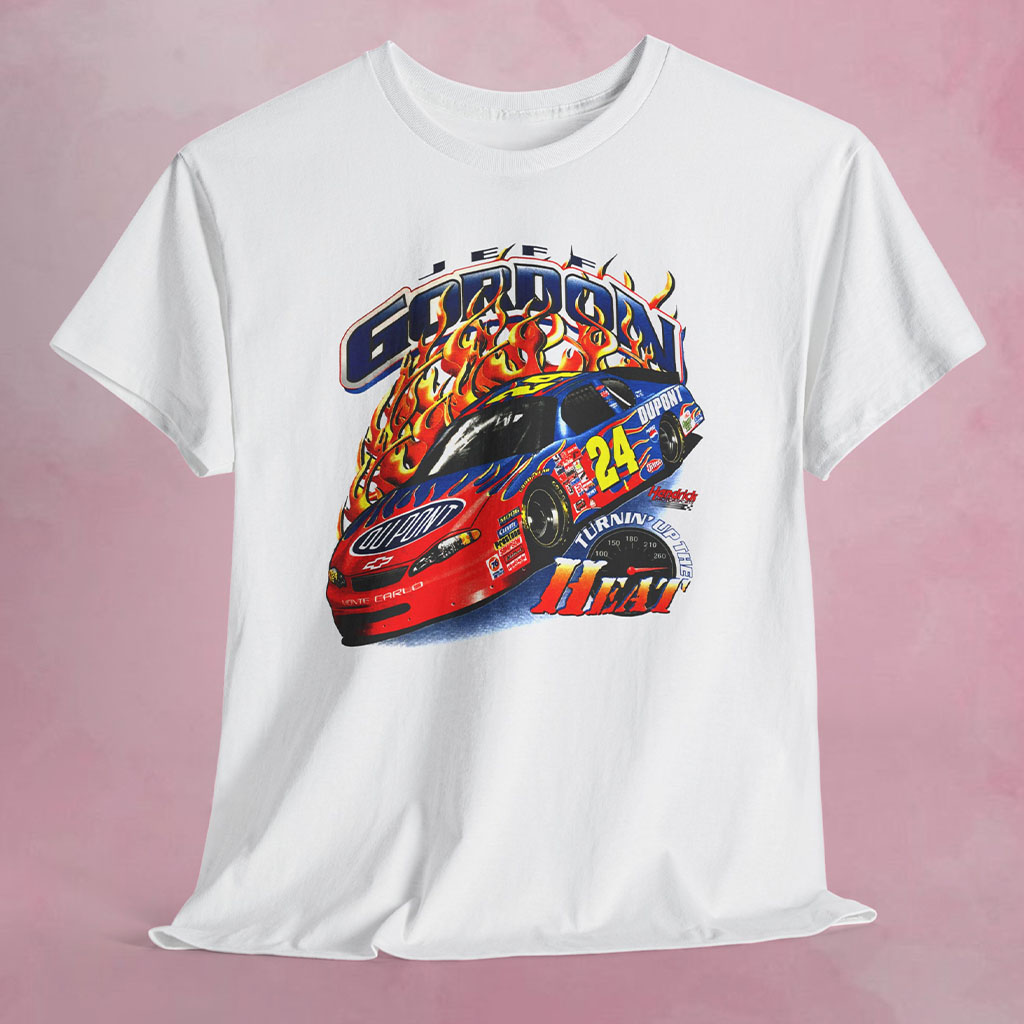 Vintage Nascar 2001 Jeff Gordon DuPont Turnin' Up The Heat Shirt Vintage Nascar 2001 Jeff Gordon DuPont Turnin' Up The Heat Shirt
