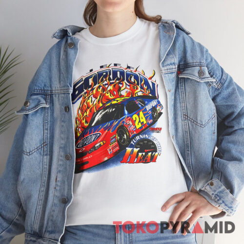 Vintage Nascar 2001 Jeff Gordon DuPont Turnin' Up The Heat T Shirt Vintage Nascar 2001 Jeff Gordon DuPont Turnin' Up The Heat T Shirt