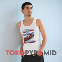 Vintage Nascar Bill Elliott Budweiser Racing White Tank Top
