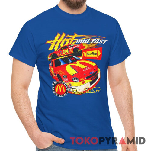 Vintage Nascar Bill Elliott McDonalds Hot And Fast Shirt