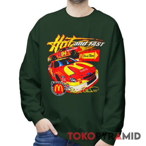 Vintage Nascar Bill Elliott McDonalds Hot And Fast Sweatshirt