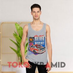 Vintage Nascar Dale Earnhardt One Hot Silver Night T-shirt 2 Vintage Nascar Dale Earnhardt One Hot Silver Night Grey Tank Top