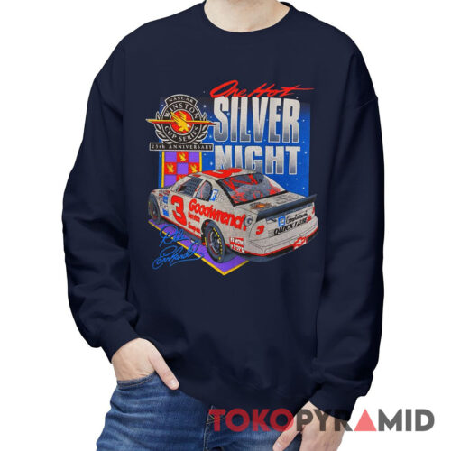 Vintage Nascar Dale Earnhardt One Hot Silver Night Sweatshirt Vintage Nascar Dale Earnhardt One Hot Silver Night Sweatshirt