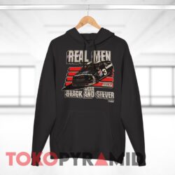 Vintage Nascar Dale Earnhardt Real Men Wear Black And Silver Black Hoodie