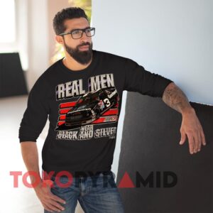 Vintage Nascar Dale Earnhardt Real Men Wear Black And Silver Black Sweatshirt