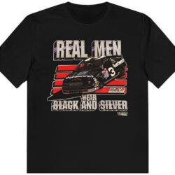 Vintage Nascar Dale Earnhardt Real Men Wear Black And Silver T shirt