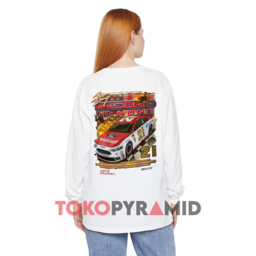 Vintage Nascar Ryan Blaney Second To None Wood White Long sleeved Back Vintage Nascar Ryan Blaney Second To None Wood White Long sleeved Back