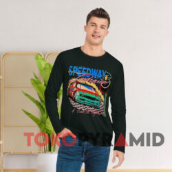 Vintage Nascar Speedway Indiana A Tradition Begins Black Long sleeved