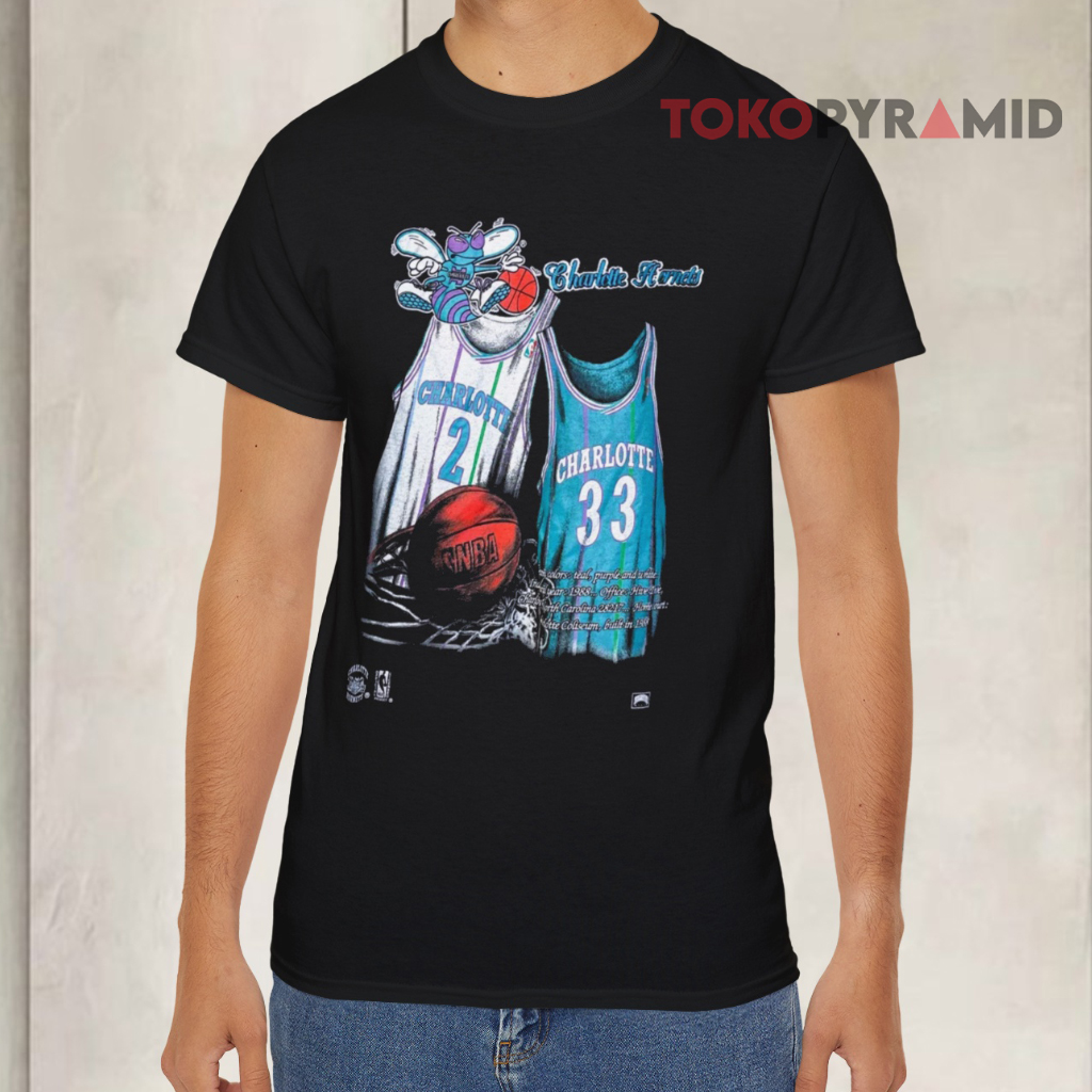 Vintage Nba Charlotte Hornets Black T shirt Vintage Nba Charlotte Hornets Black T shirt