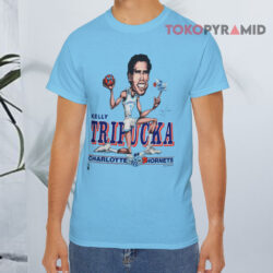 Vintage NBA Charlotte Hornets Kelly Tripucka Salem Caricature Shirt 4 Vintage Nba Charlotte Hornets Kelly Tripucka Salem Blue T shirt