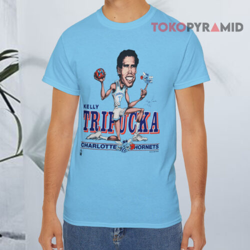 Vintage Nba Charlotte Hornets Kelly Tripucka Salem Blue T shirt Vintage Nba Charlotte Hornets Kelly Tripucka Salem Blue T shirt