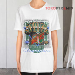 Vintage Nba Seattle Sonics 1996 Western Conference Champions White T shirt