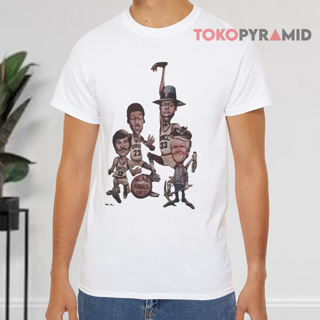 Vintage Ncaa Finals 1977 Caricature White T shirt Vintage Ncaa Finals 1977 Caricature White T shirt