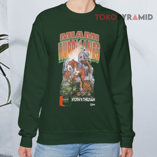 Vintage Ncaa Miami Hurricanes Storm'n Through Sweatshirt
