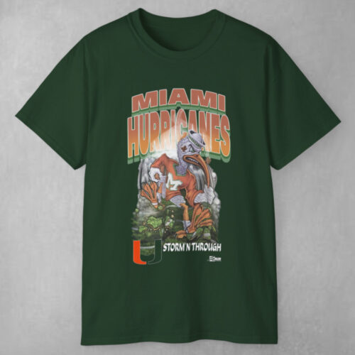 Vintage Ncaa Miami Hurricanes Storm'n Through T shirt