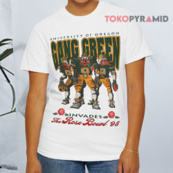Vintage Ncaa University Of Oregon Ducks Gang Green Invades Rose Bowl 1995 White T shirt