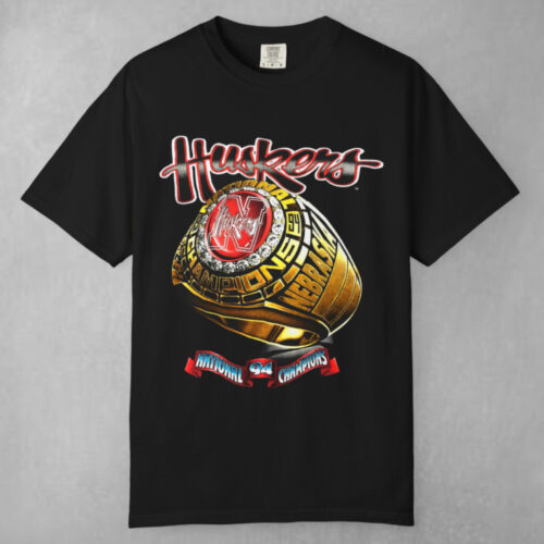Vintage Nebraska Huskers 1994 National Champions Ring T shirt